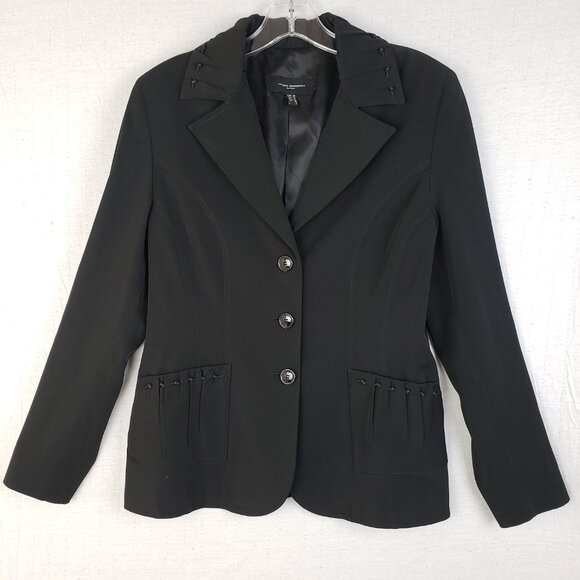 JAVIER SIMORRA Barcelona Blazer Jacket Black size 6 Preppy Y2K - Picture 2 of 16